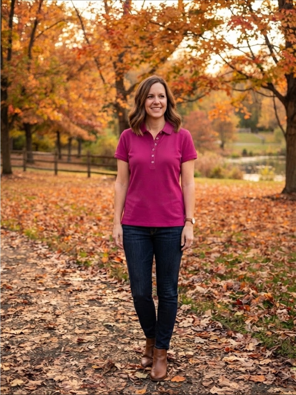 croft & barrow Women's Polo in Fuchsia size XL NWT